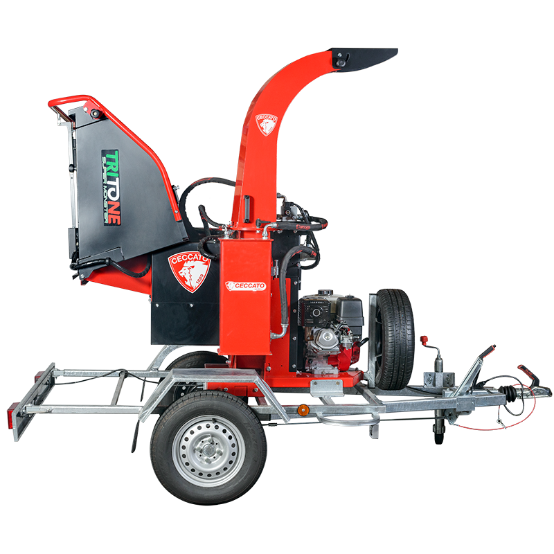 Biotriturador gasolina CECCATO OLINDO TRITONE SUPER MONSTER 390 sobre REMOLQUE