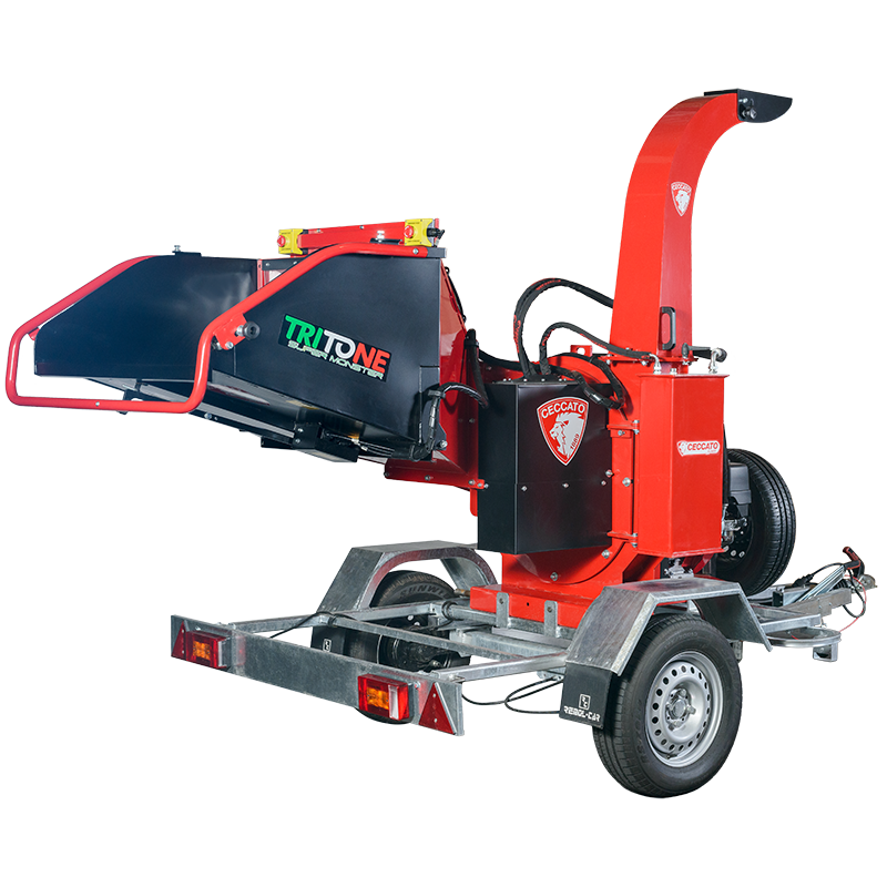 Biotriturador gasolina CECCATO OLINDO TRITONE SUPER MONSTER 390 sobre REMOLQUE