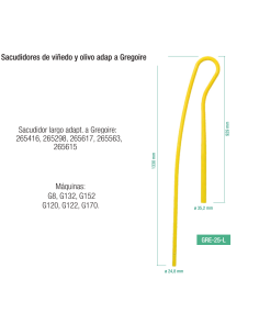 Bastón Sacudidor Largo 1330mm adaptable a vendimiadoras Gregoire