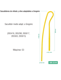 Bastón Sacudidor Largo 1169mm adaptable a vendimiadoras Gregoire