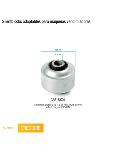 Silentblocks adaptables para máquinas vendimiadoras
