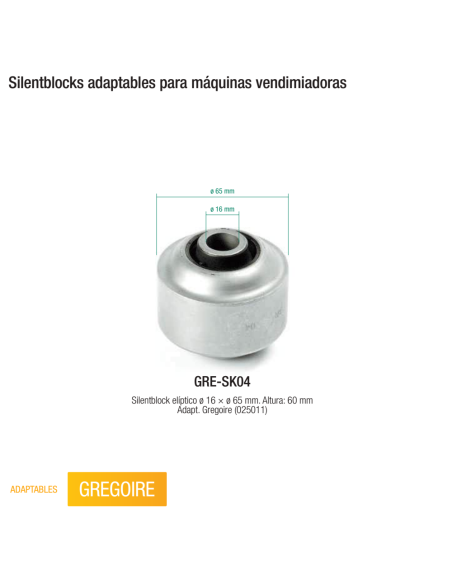 Silentblocks adaptables para máquinas vendimiadoras